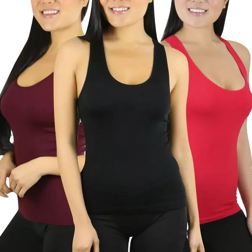 6-Pack: Women's Layering Racerback Seamless Tank Tops