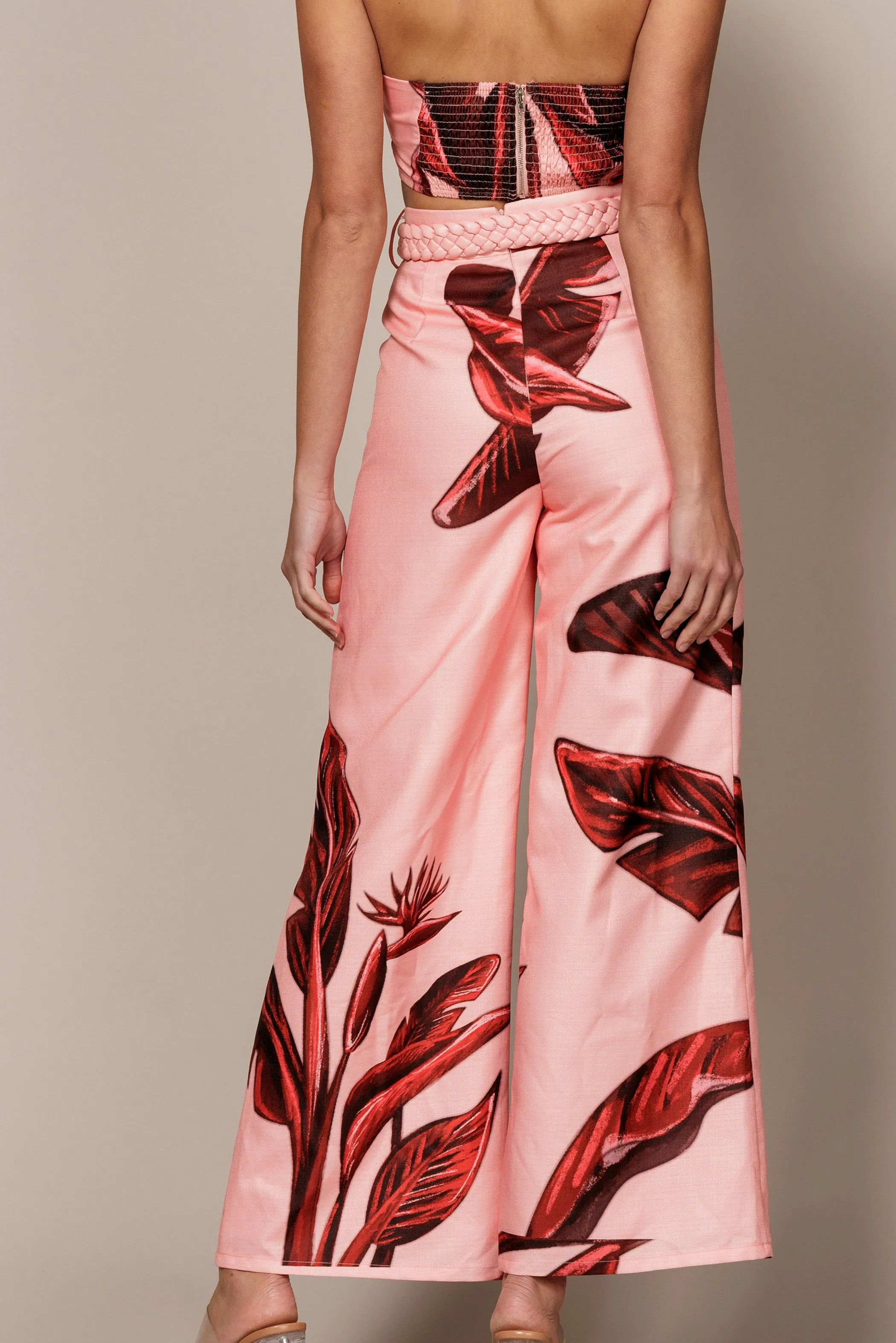 braided belt tropical pants