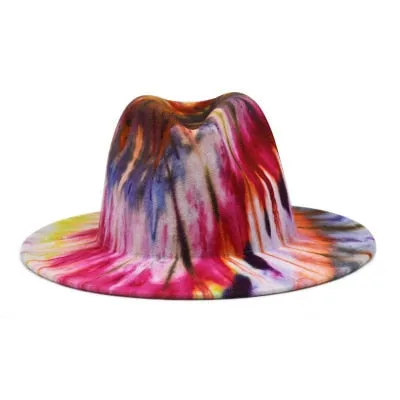 Camouflage or Tie Dye or Variety Print Wool Fedora Hats