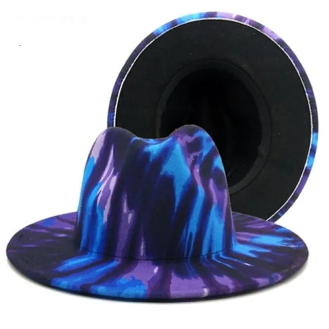 Camouflage or Tie Dye or Variety Print Wool Fedora Hats