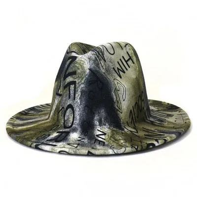 Camouflage or Tie Dye or Variety Print Wool Fedora Hats
