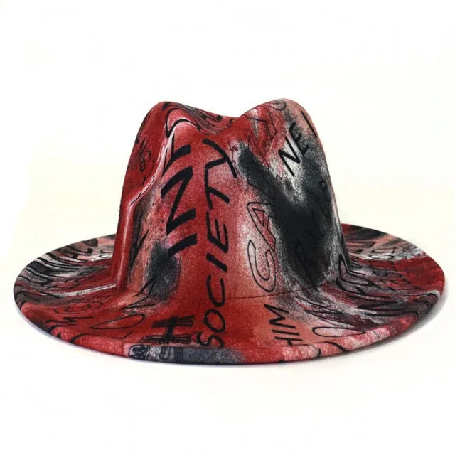 Camouflage or Tie Dye or Variety Print Wool Fedora Hats