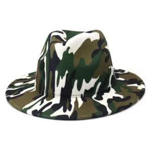 Camouflage or Tie Dye or Variety Print Wool Fedora Hats
