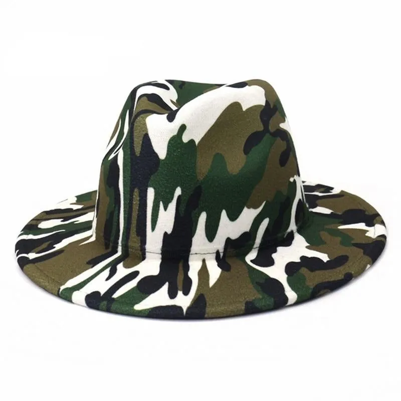 Camouflage or Tie Dye or Variety Print Wool Fedora Hats