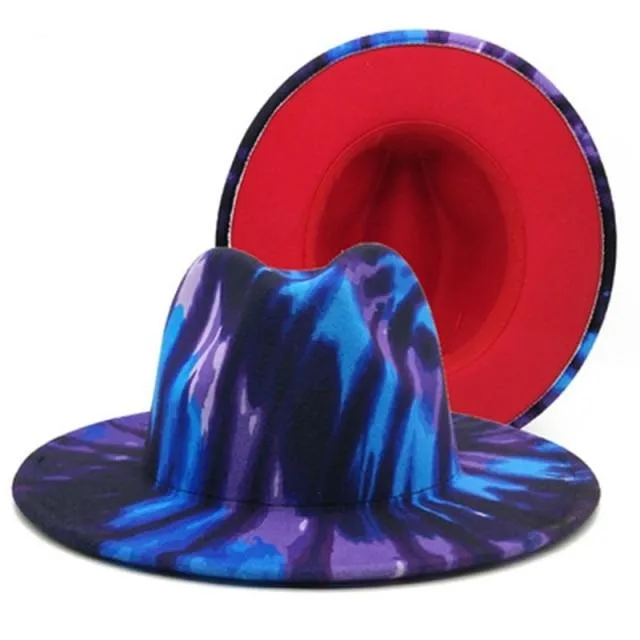 Camouflage or Tie Dye or Variety Print Wool Fedora Hats