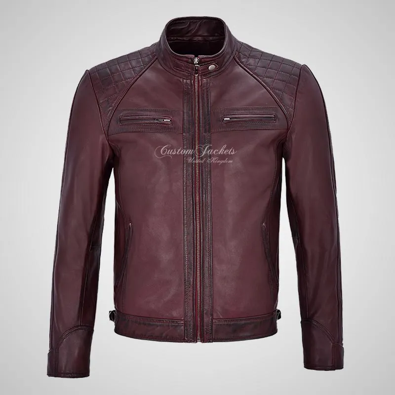 CONRAD Mens Leather Biker Jacket Real Leather Jacket