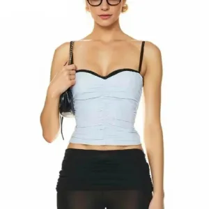 Contrast Color Camisole Top With Paded Bra