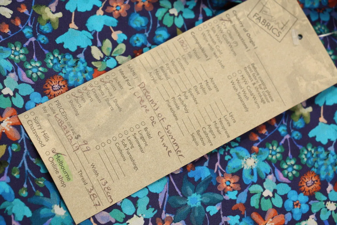 Dreams Of Summer - Liberty Silk Crepe De Chine