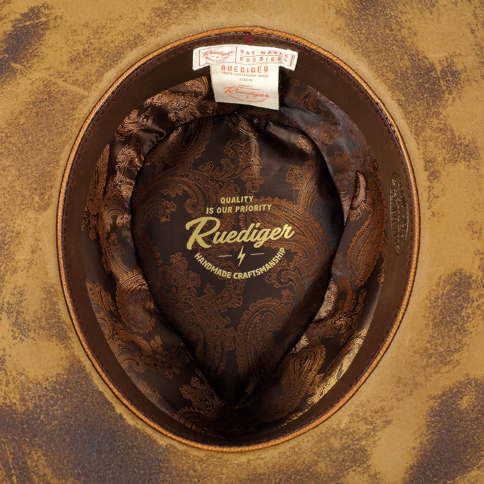 Echo - Handcrafted Burned Distressed Pencil Brim Fedora Hat