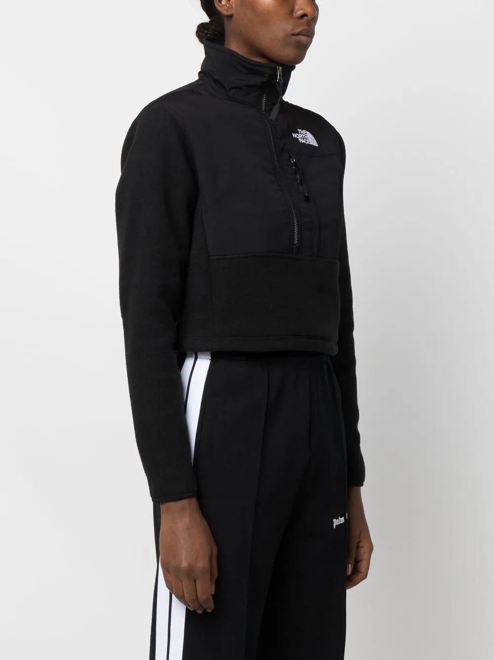 embroidered-logo half-zip sweatshirt