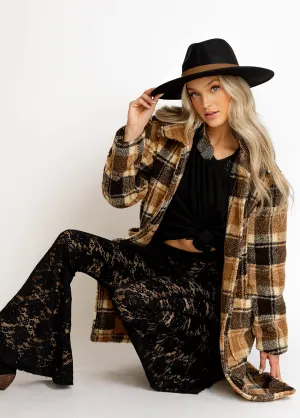 Gertie Coat in Brown Plaid