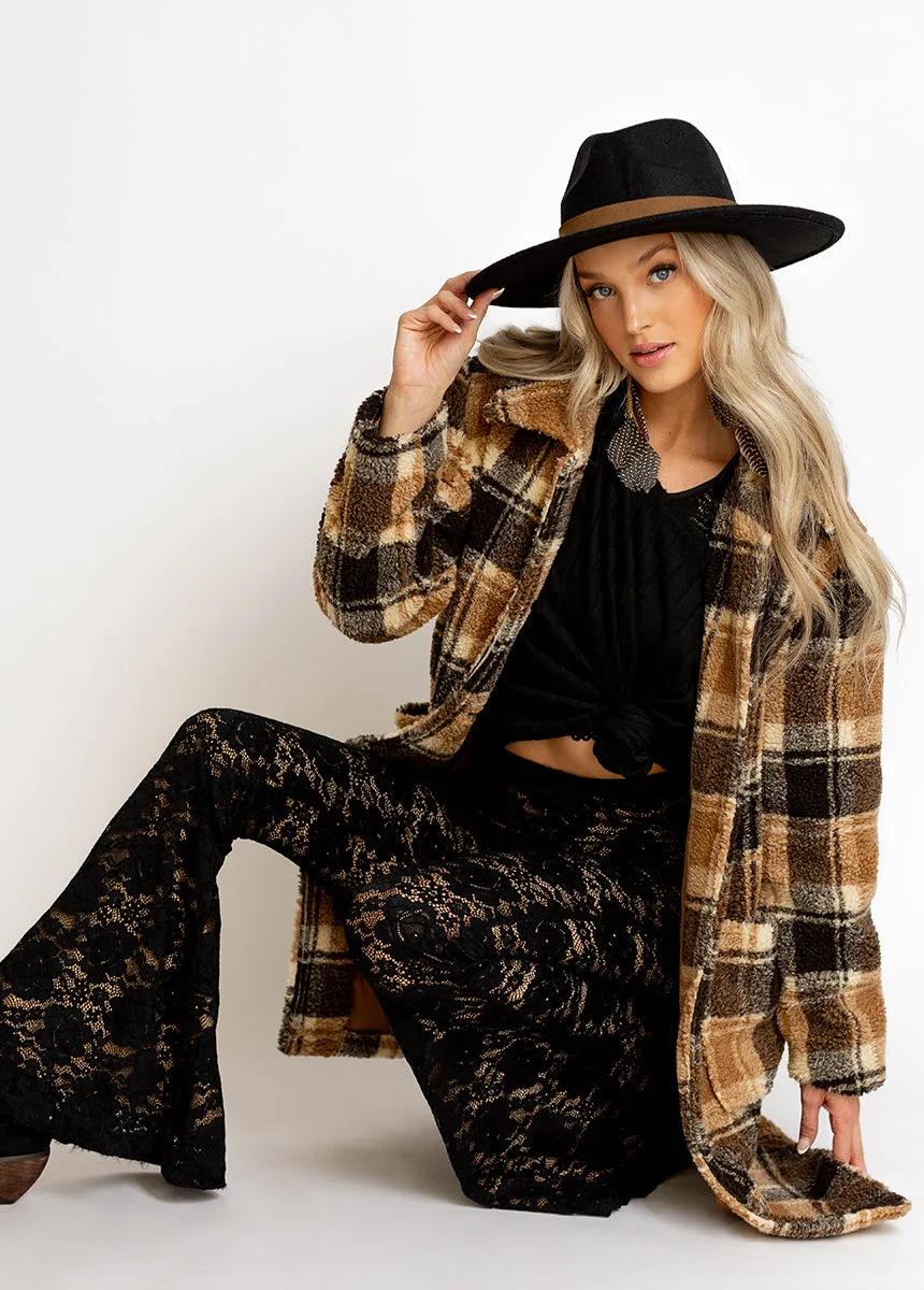 Gertie Coat in Brown Plaid