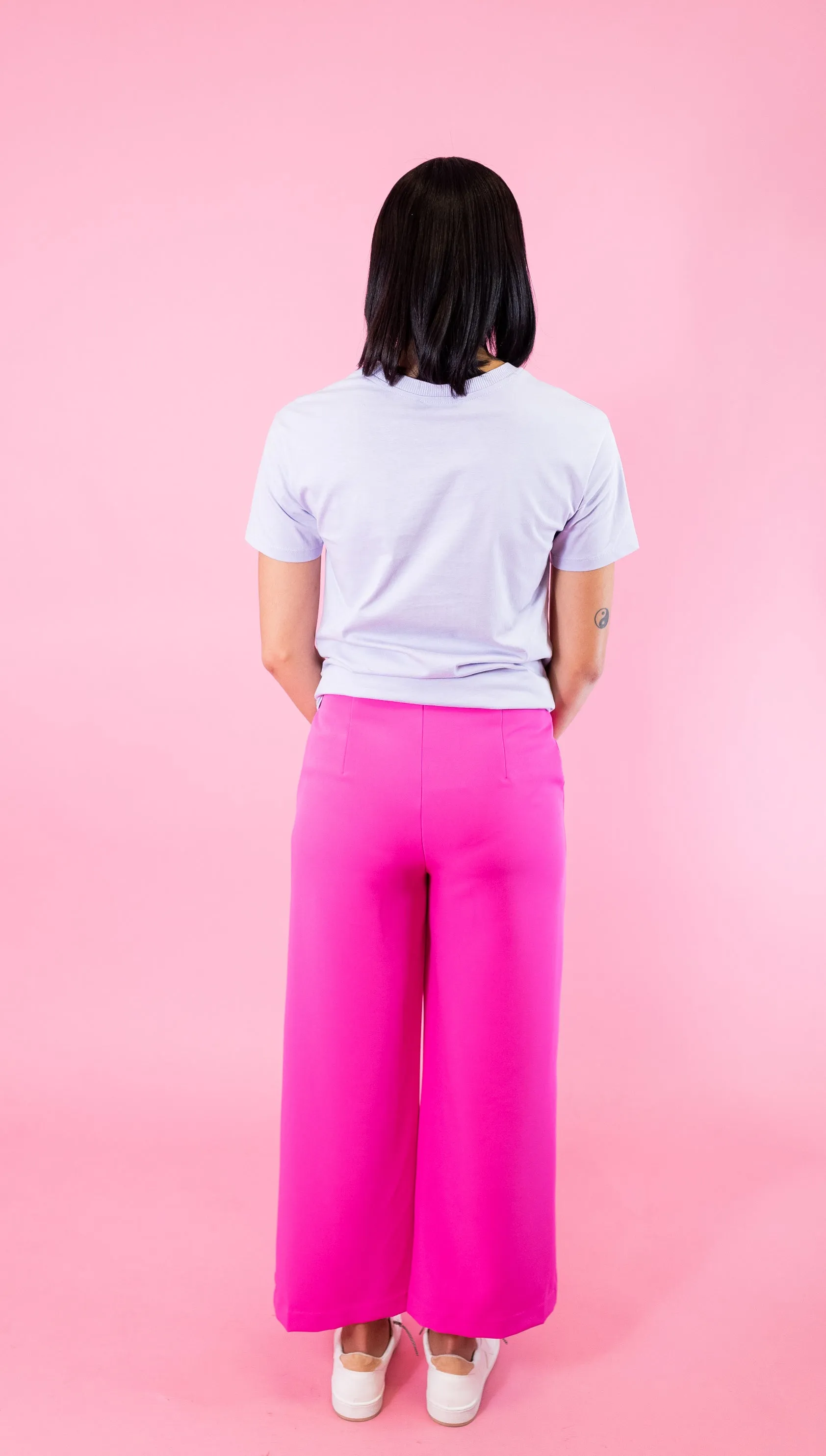 High Waist Wide Pants - Pink