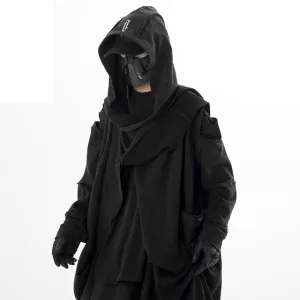 Japanese Style Hooded Solid Color Windbreaker Coat
