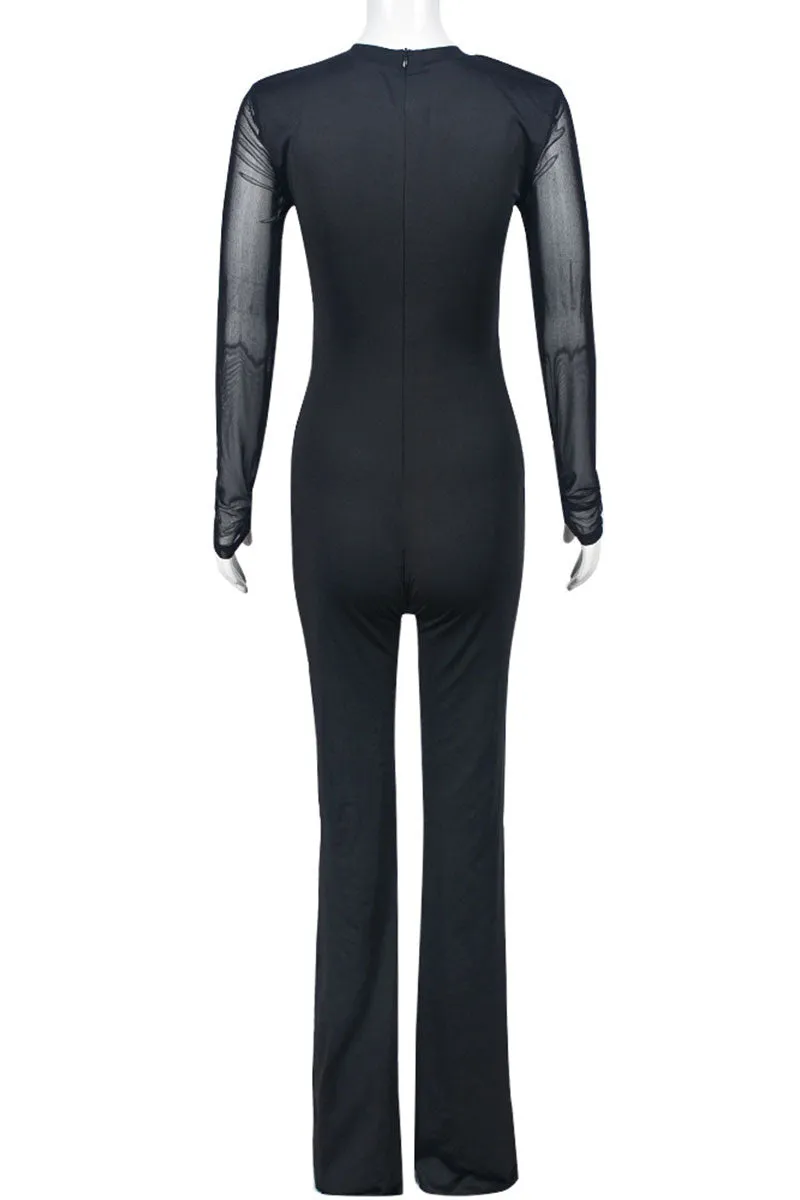 JF0108 Long Sleeve Graphic Jumpsuits
