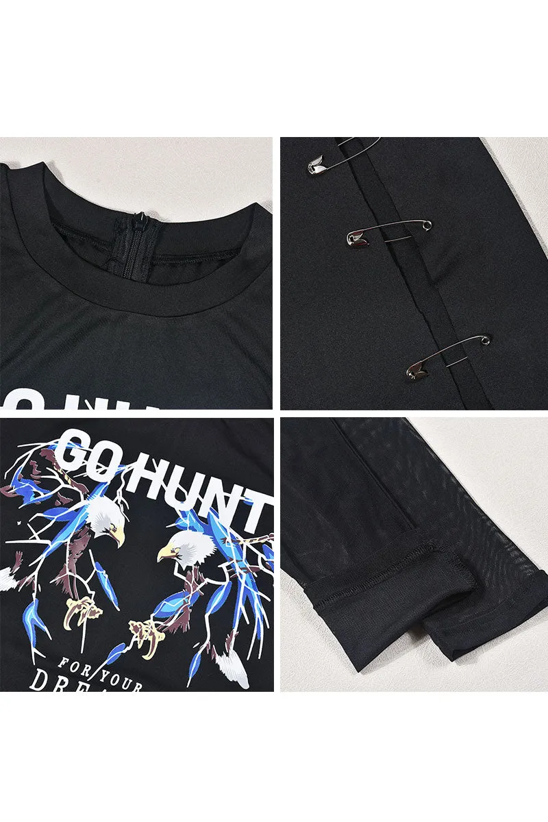 JF0108 Long Sleeve Graphic Jumpsuits