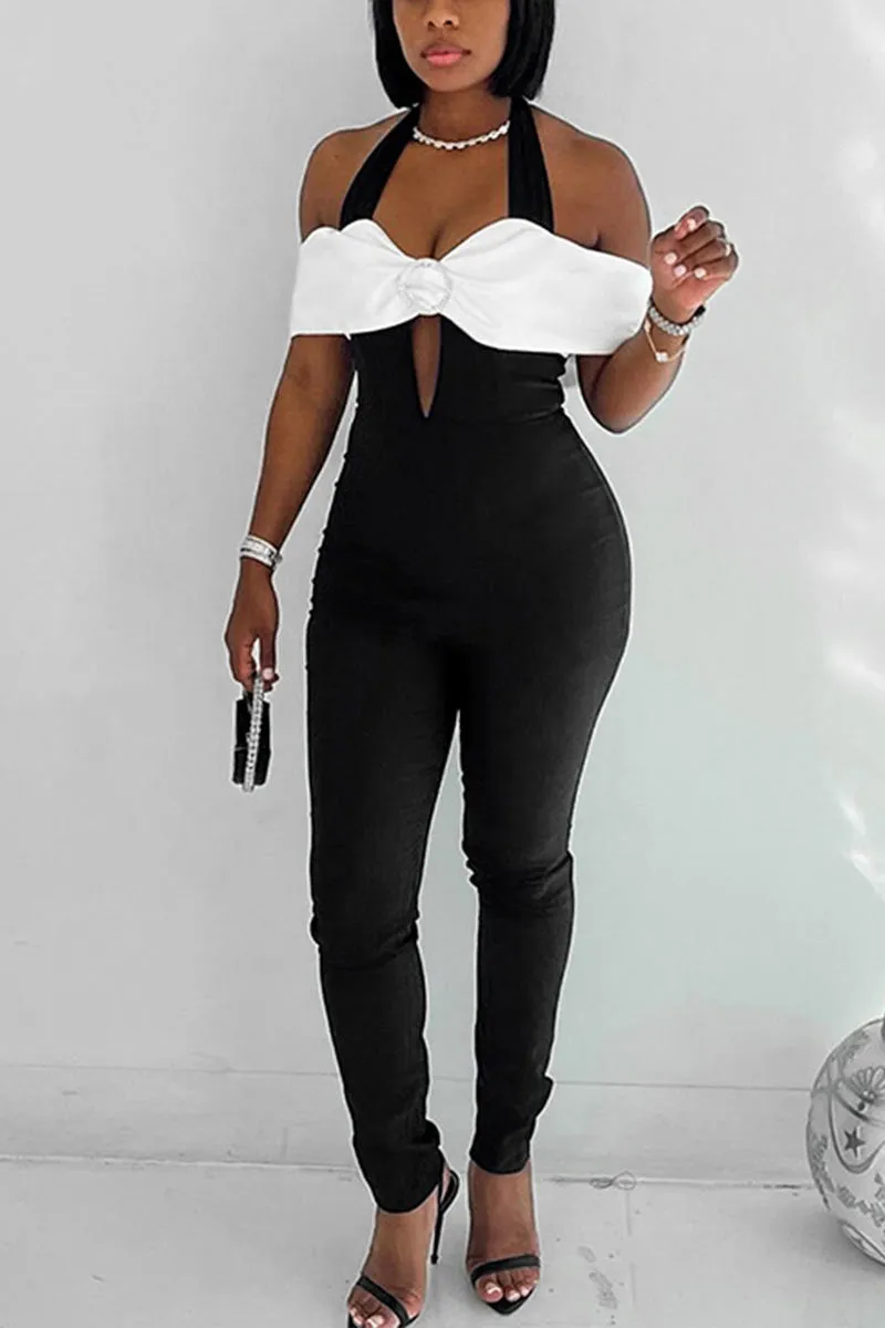 JK0232 Halter Off Shoulder Jumpsuits