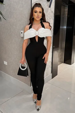 JK0232 Halter Off Shoulder Jumpsuits