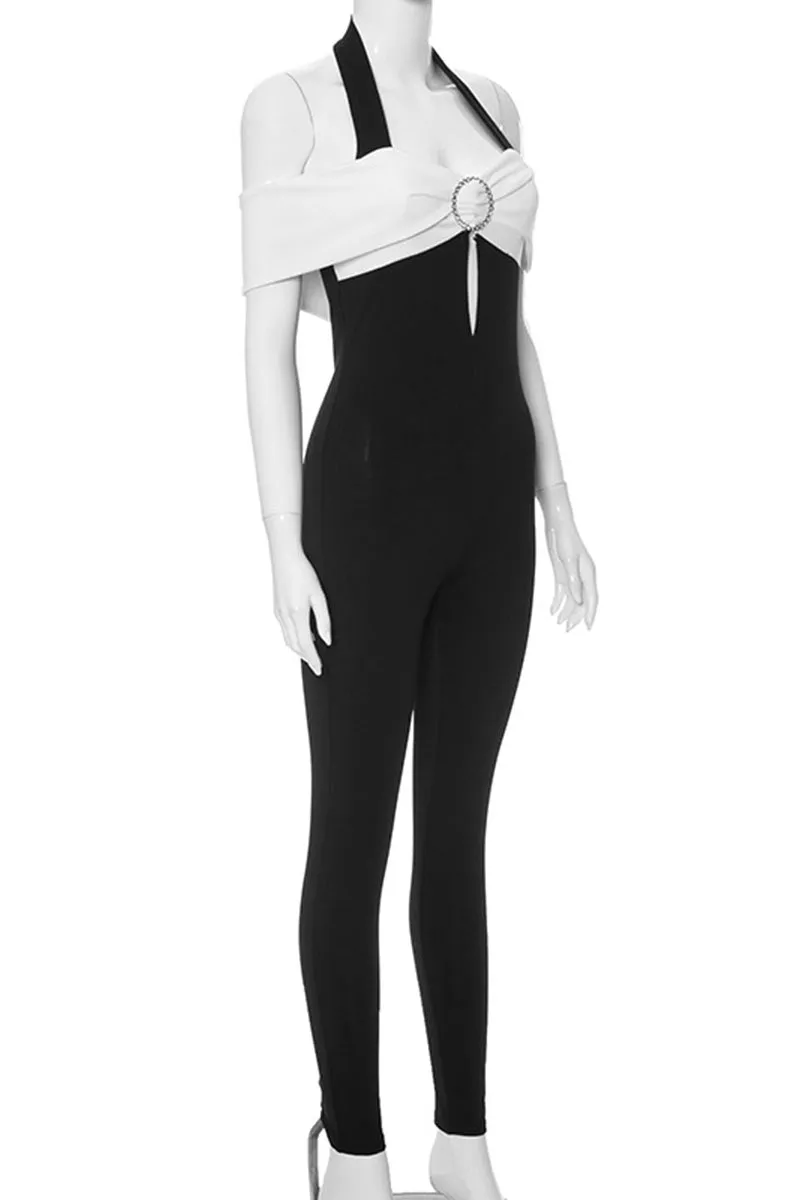 JK0232 Halter Off Shoulder Jumpsuits