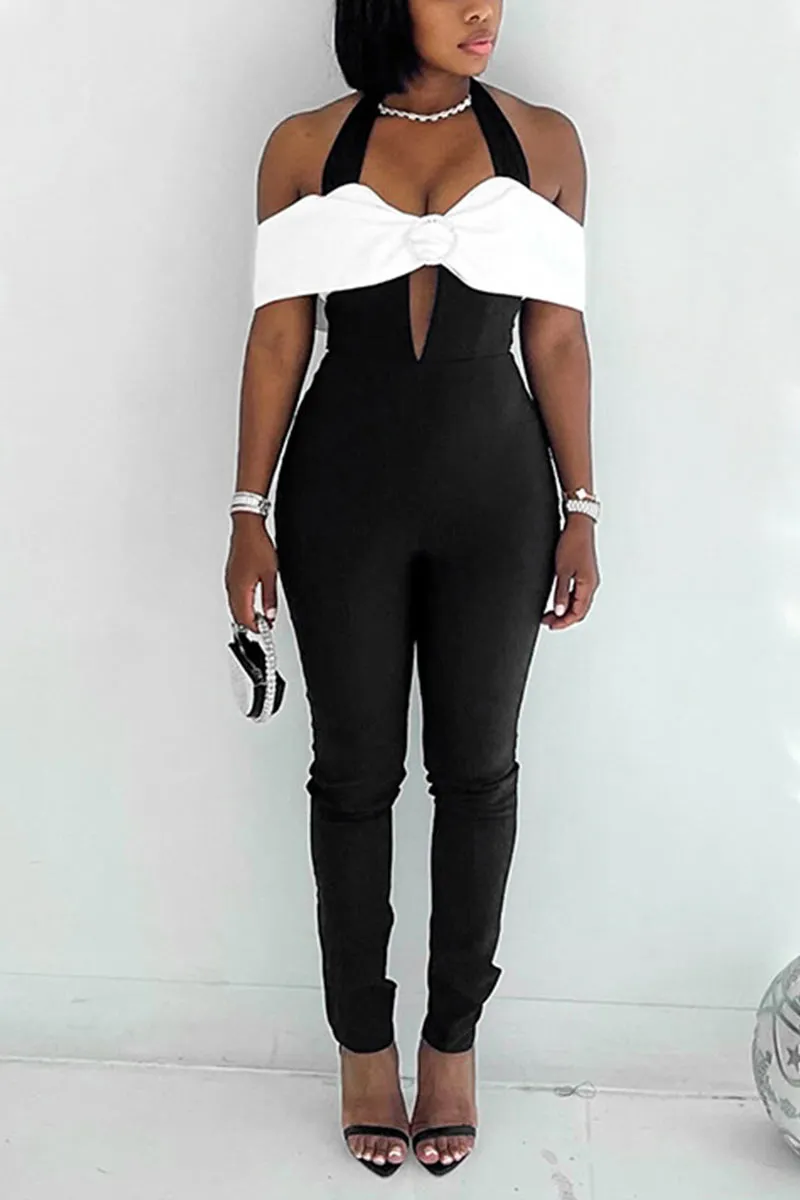 JK0232 Halter Off Shoulder Jumpsuits