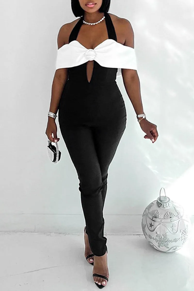 JK0232 Halter Off Shoulder Jumpsuits