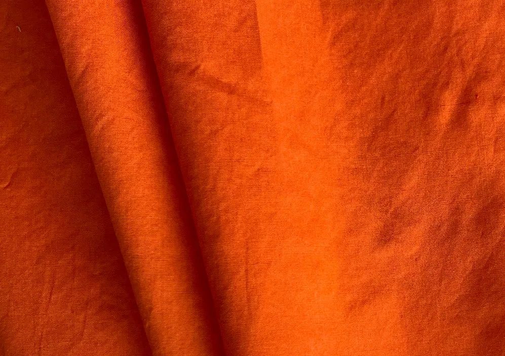 Juicy Clementine Orange Cotton Poplin (Made in Italy)
