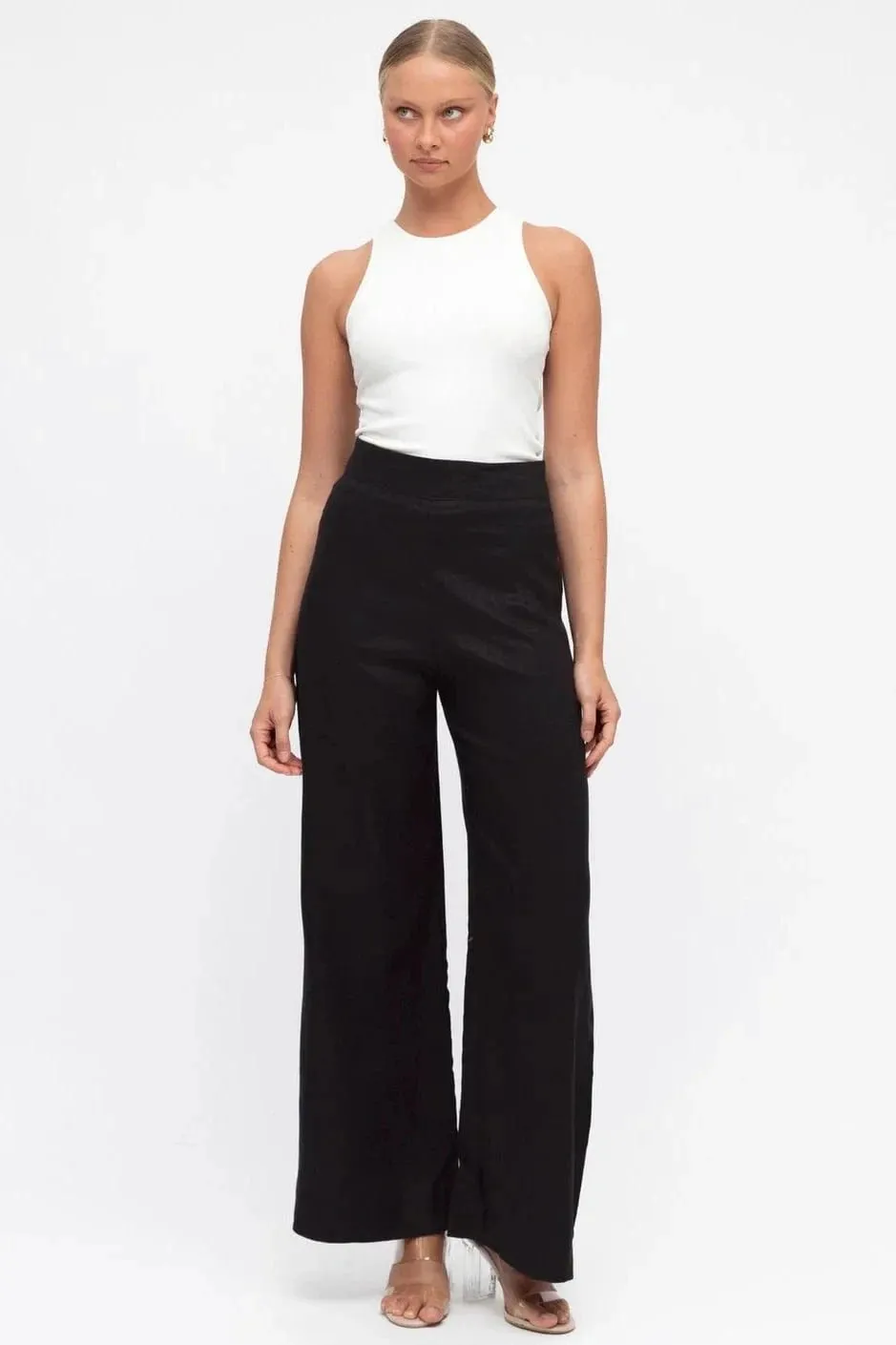 Kara Linen Pants - Blk