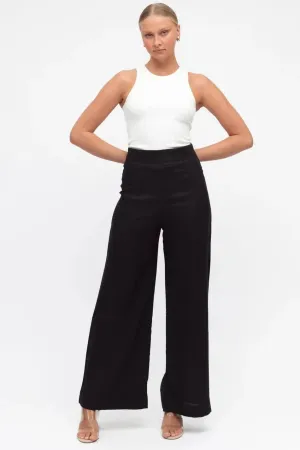 Kara Linen Pants - Blk