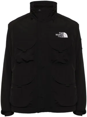 logo-embroidered zip-up military jacket