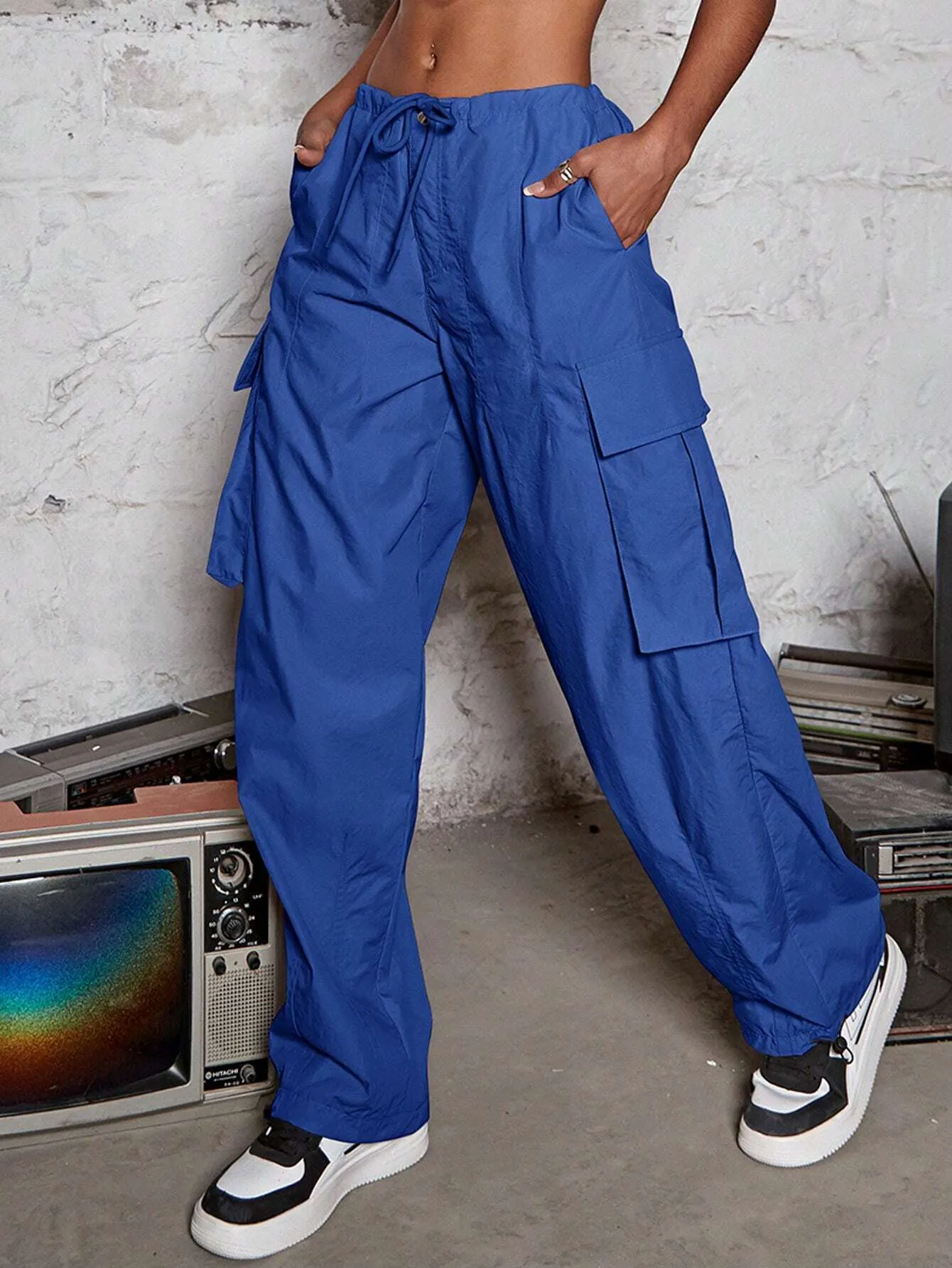 Long Length Natural Waist Cargo Pants