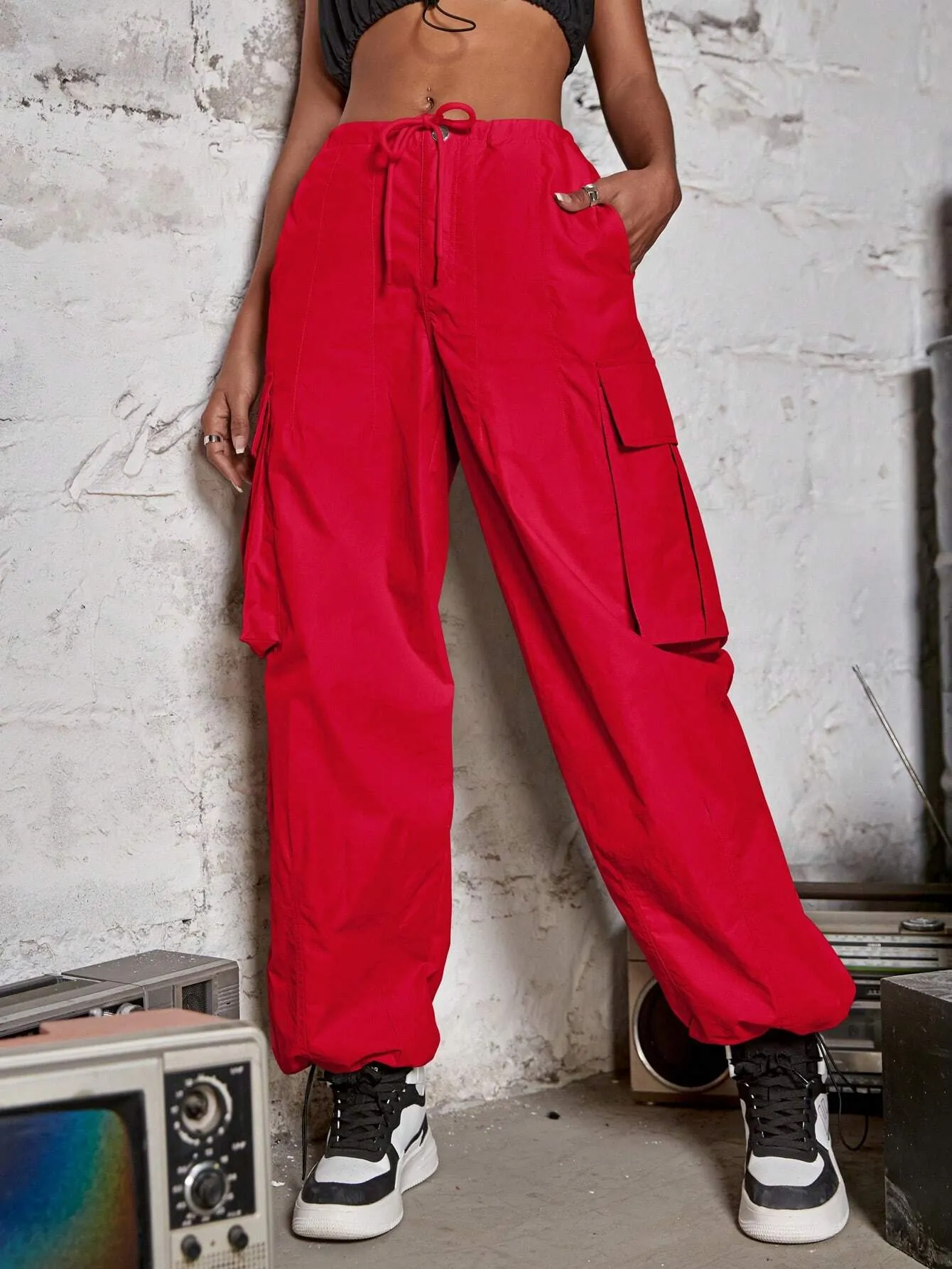 Long Length Natural Waist Cargo Pants
