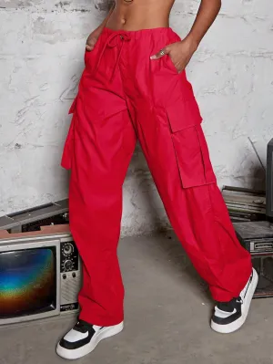 Long Length Natural Waist Cargo Pants