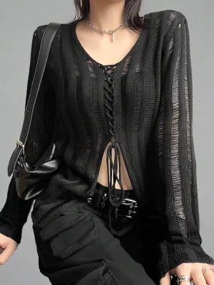 Long Sleeve Streetwear Lace Top