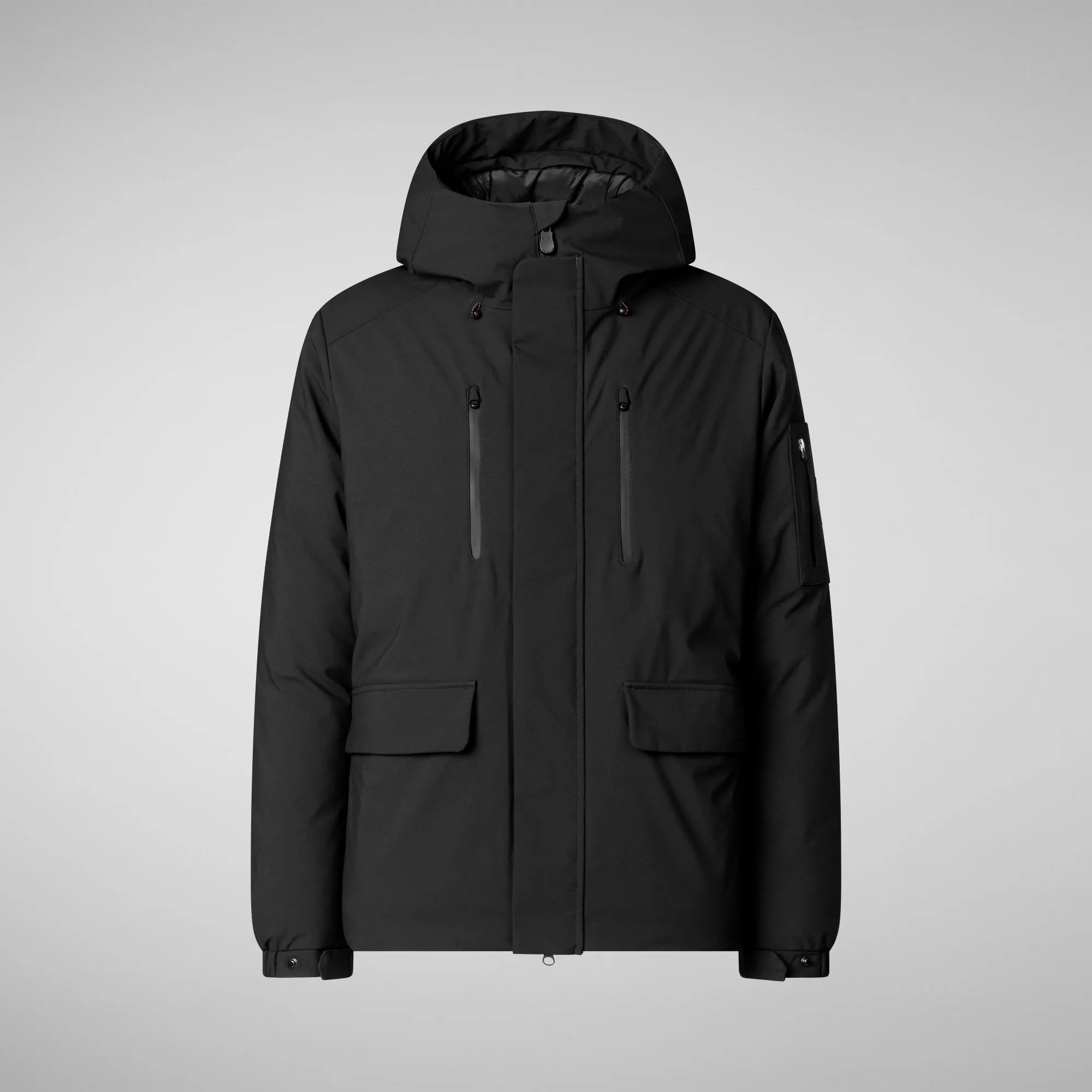 Man's hooded parka Hiram in black