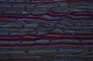 Multicolour Red Stripes Printed Modal Silk Cotton Fabric