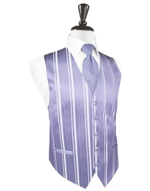 Periwinkle Striped Satin Tuxedo Vest