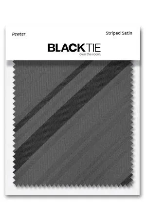 Pewter Striped Satin Fabric Swatch