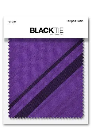 Purple Striped Satin Fabric Swatch