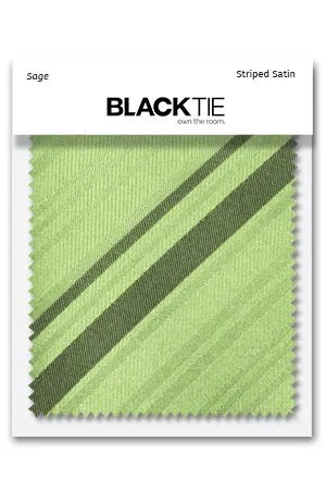 Sage Striped Satin Fabric Swatch