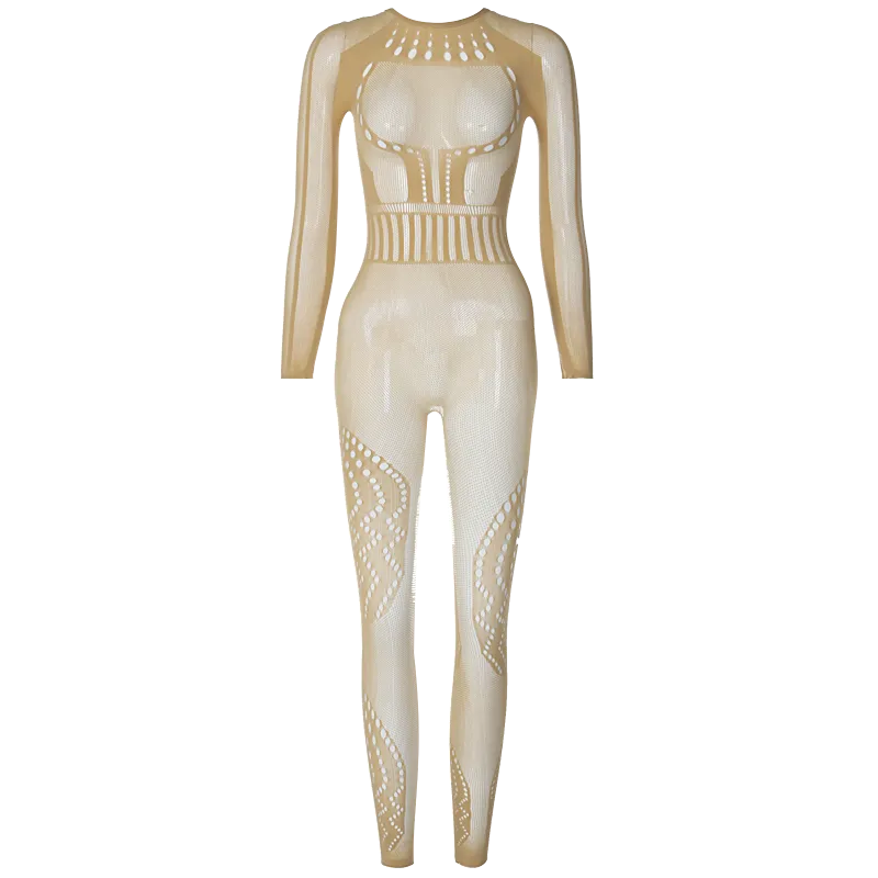 solid color Knitted Thin Long Sleeve Jumpsuit Romper