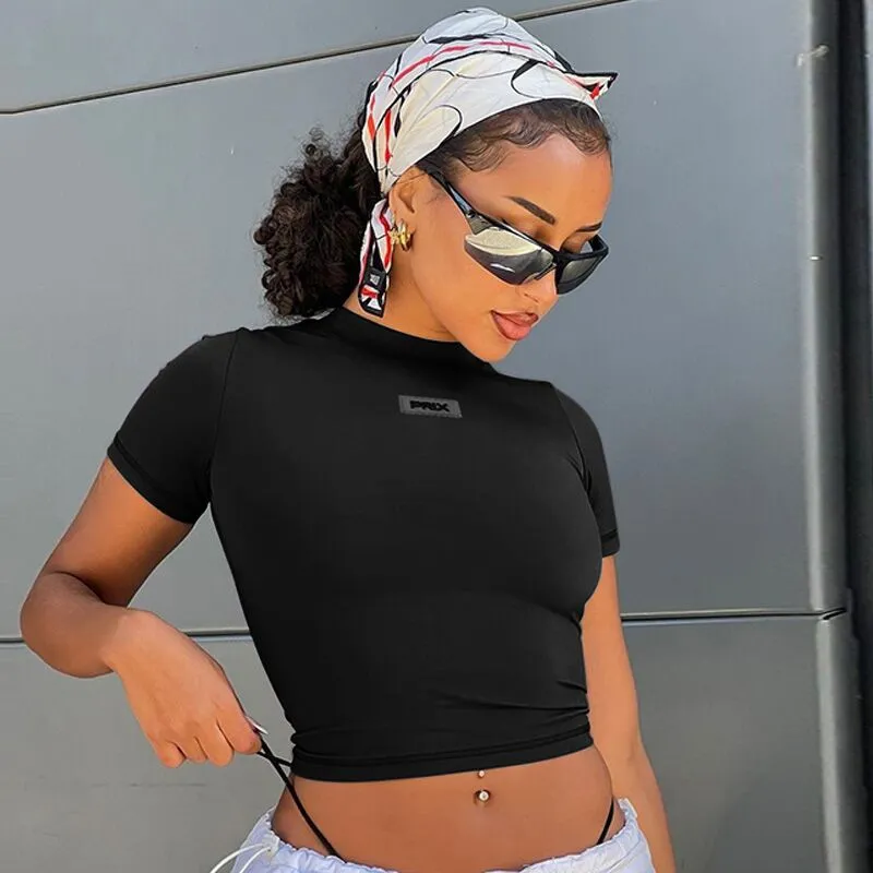 Street style trendy short fit T-shirt