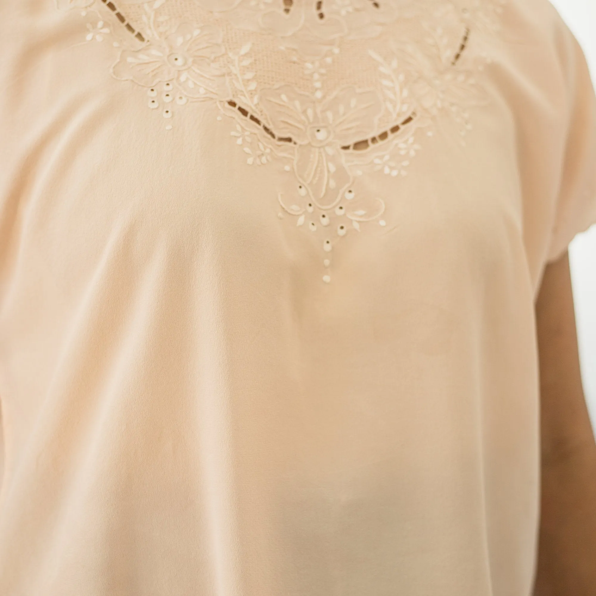Vintage Embroidered Silk Blouse