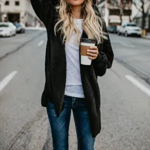 Women Autumn Jacket Coat Warm Faux Fur Soft Cardigan