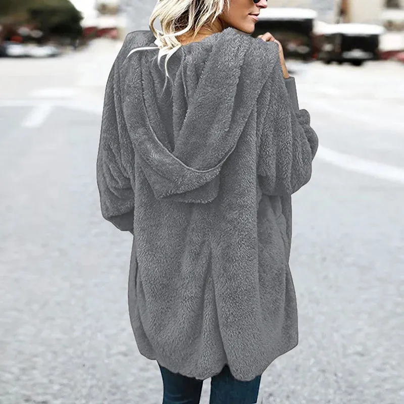 Women Autumn Jacket Coat Warm Faux Fur Soft Cardigan