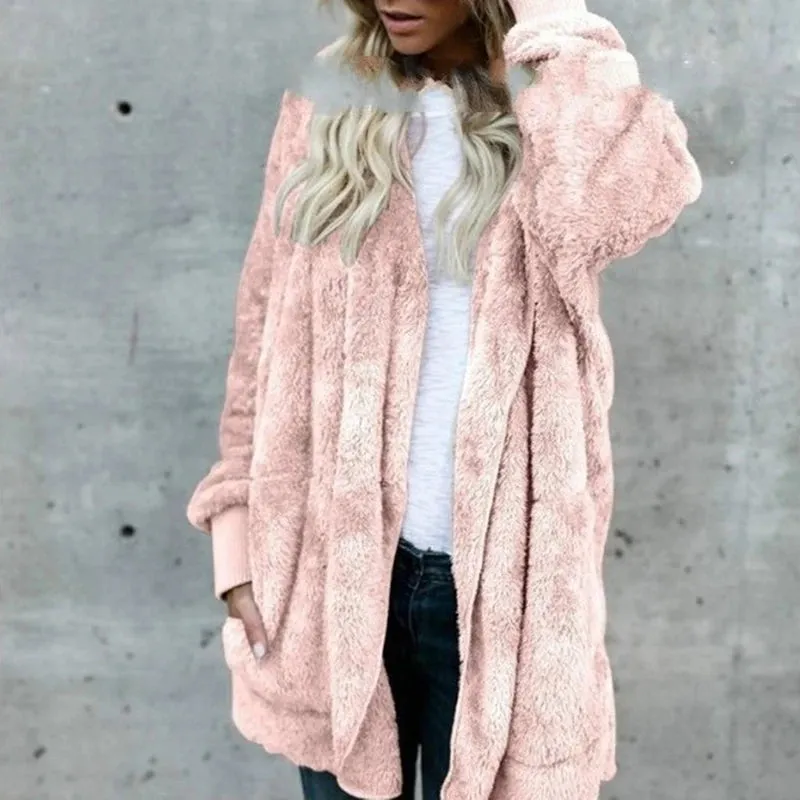 Women Autumn Jacket Coat Warm Faux Fur Soft Cardigan