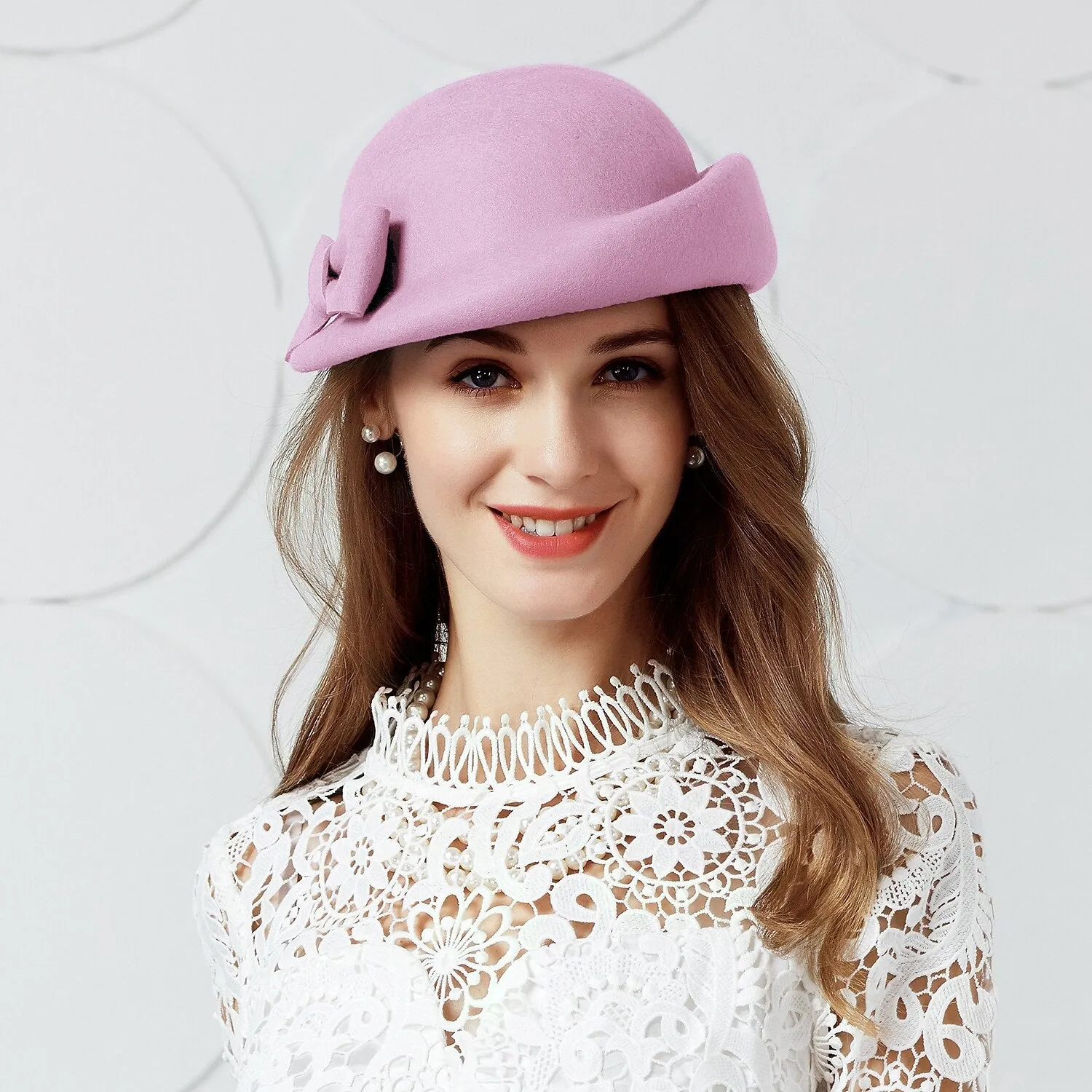 Wool Derby Hat / Hats with 1 Piece Wedding / Party / Evening / Valentine's Day Headpiece
