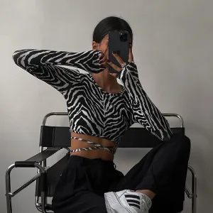 Zebra print backless top