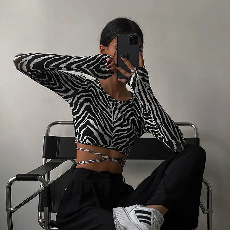 Zebra print backless top